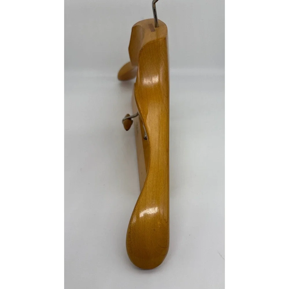 Vintage Neiman Marcus Setwell Wood Suit Hanger Wishbone Clamp Clothes Pants USA